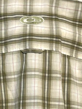 Drake Weekender Men’s Short Sleeve Shirt Green White And Red Plaid SMALL