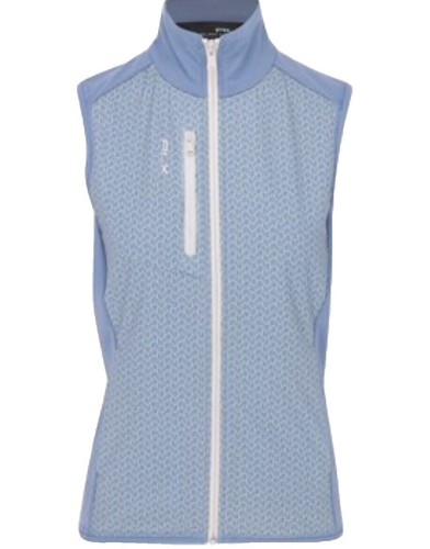 Crinkle frill rayon shantung vest Gilet Blue CC-3555 TK Used