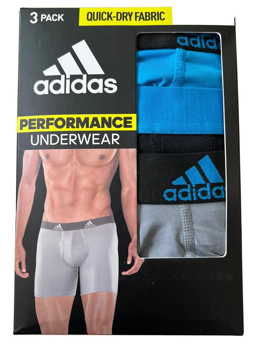 New Mens Adidas 2XL 44-46 Performance Aeroready Boxer Briefs 3 Pack