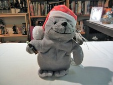 VINTAGE 1997 COCA-COLA SEAL WITH RED CHRISTMAS HAT PLUSH TOY STUFFED ANIMAL