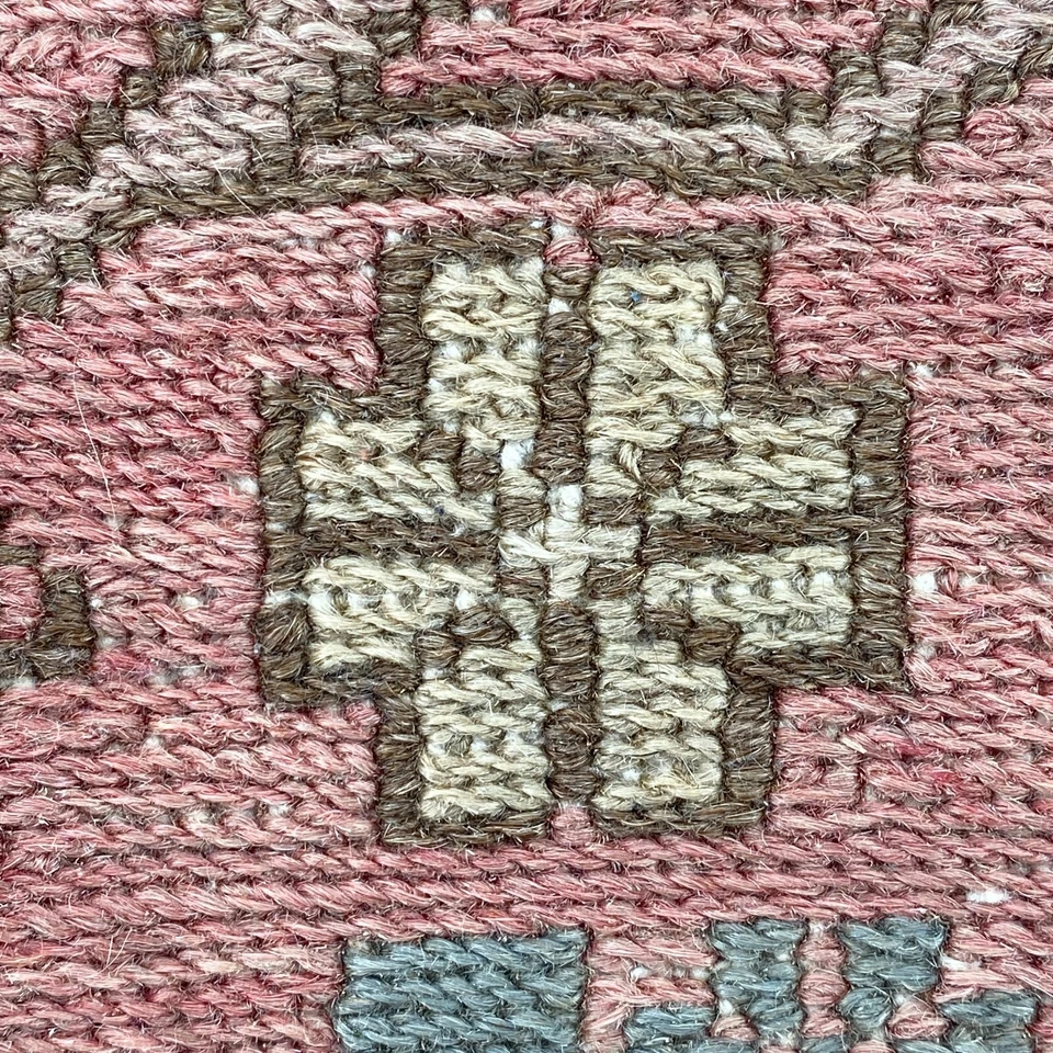 ALMOHADA KILLIM SHAM Hecha a Mano Lana Teñida Vegetal Texturizada Cuadrada Marrón 21 x 21 pulgadas Foto 3 de 4