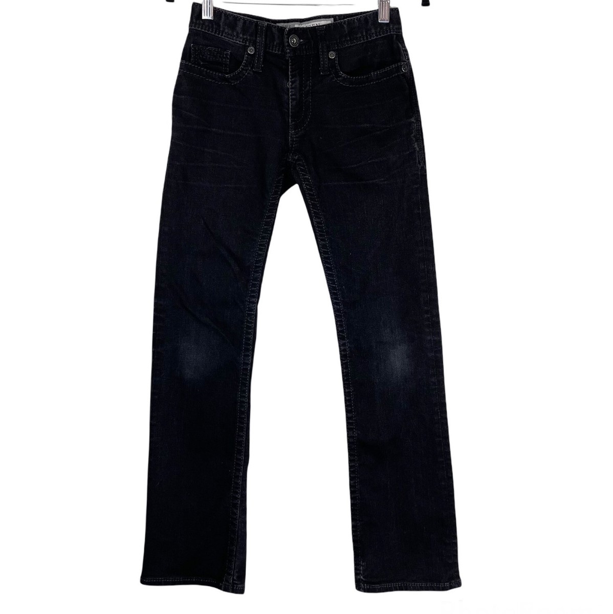 Bke Mens Bootcut Jeans BKE Buckle Aiden Bootleg Mens Black Denim