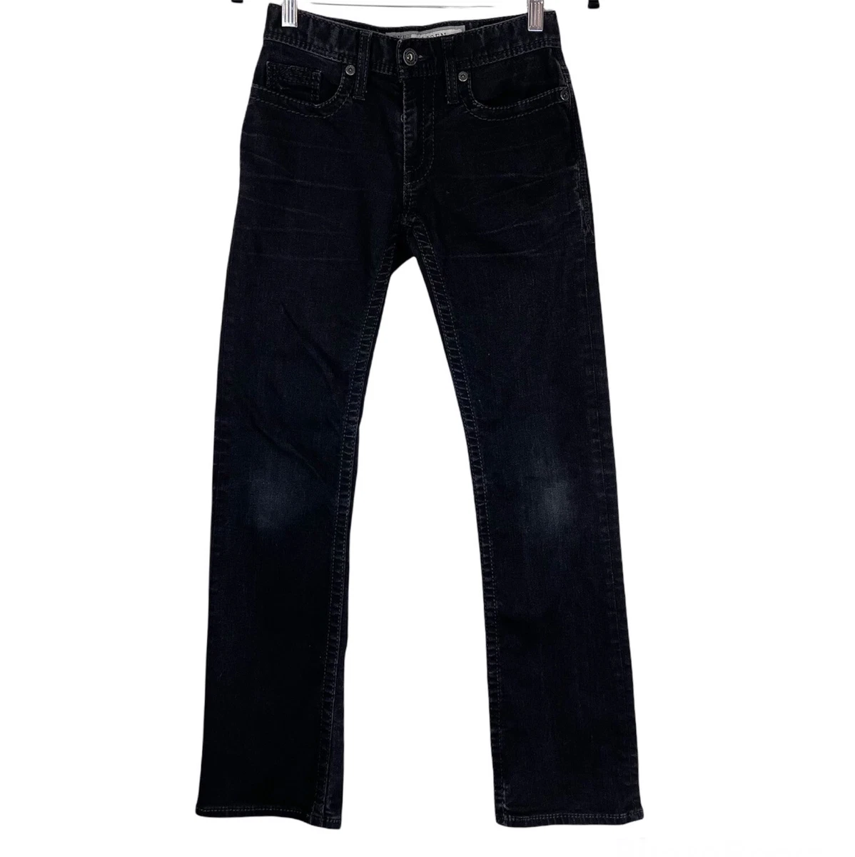 BKE Buckle Aiden Bootleg Mens Black Denim Jeans Bootcut 25x30