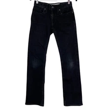 BKE Buckle Aiden Bootleg Mens Black Denim Jeans Bootcut 25x30 Stitching