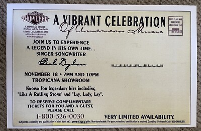 Bob Dylan Tropicana showroom Atlantic City like a Rolling Poster 11 x 17 (219)