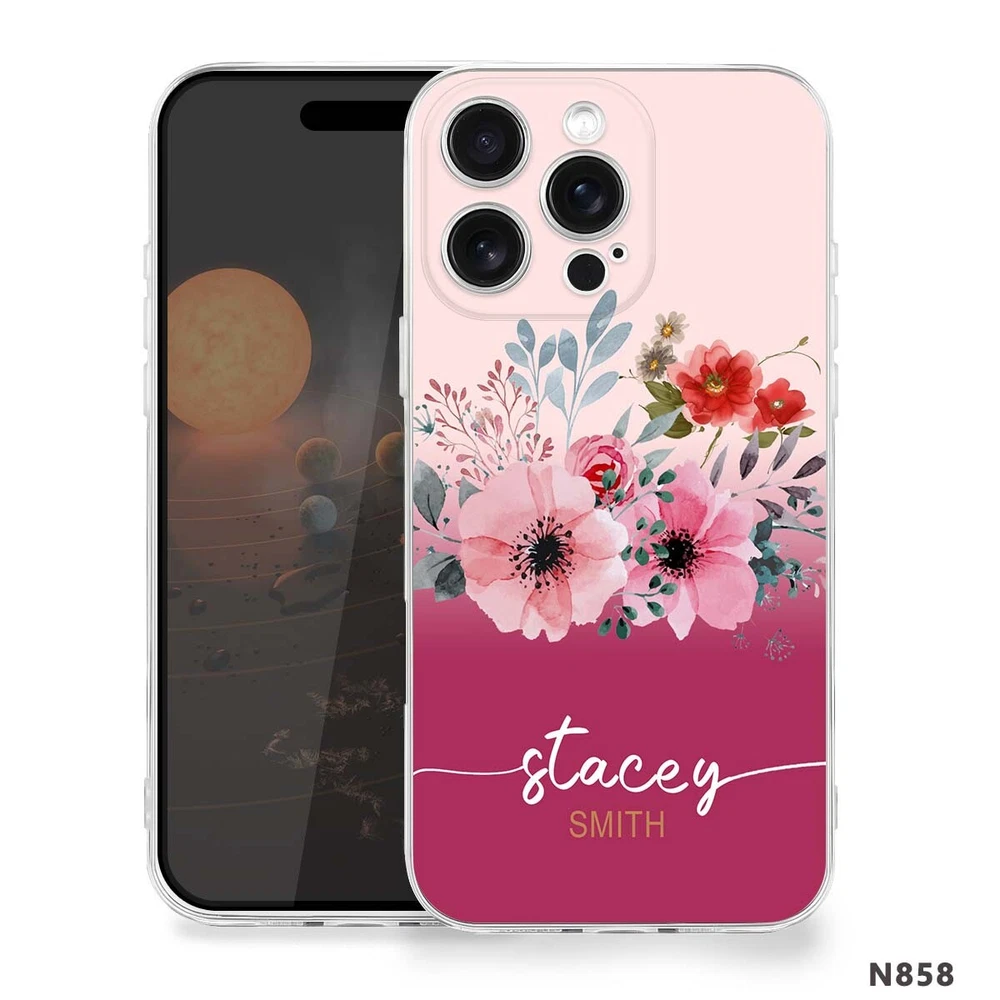 Floral TPU Phone Case for iPhone 15 16 Plus 14 13 12 11 XS Pro Max