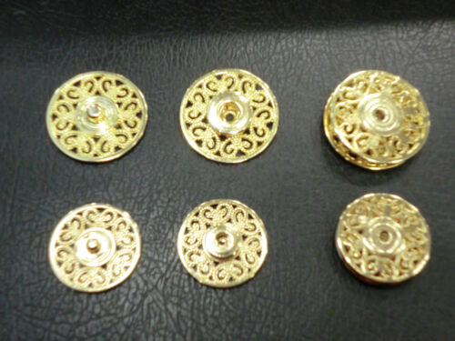 1 BUTTON AUTOMATIC BUTTONS PUSUAR CLOTHING PERFORATED GOLD - Picture 1 of 3
