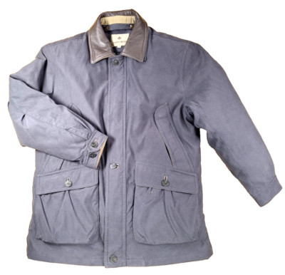 Rainforest Coat Parka Work Winter Removable Down Liner Leather Collar LARGE Blue