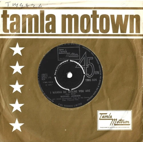 MICHAEL JACKSON I Wanna Be Where You Are / Ain't No Sunshine 1972 7" TMG826 EXEX