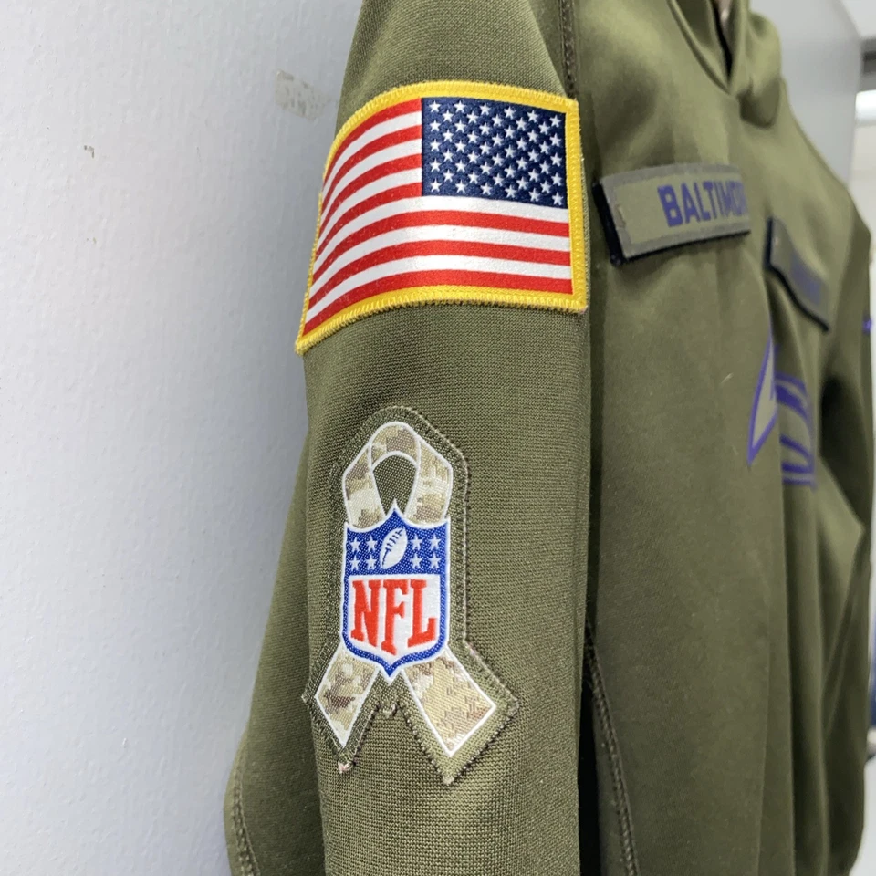 Sudadera con Capucha Nike Juvenil 14/16 Verde Baltimore Ravens Militar Saludo al Servicio Foto 3 de 4