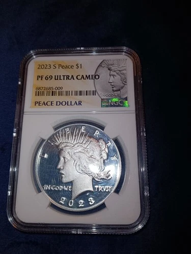 :2023-S SAN FRANCISCO SILVER PEACE DOLLAR NGC PF69 ULTRA CAMEO