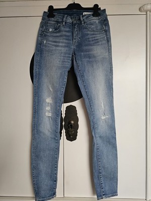 G-STAR RAW 3301 Mid Skinny Jeans Used Look Gr. 28/32