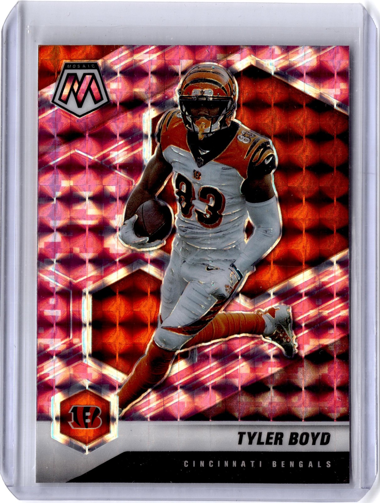 2021 Panini Mosaic #51 Tyler Boyd Prizm Camo Pink
