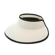 Sun Visor Hats for Women, Women's Summer Ponytail Foldable Straw Beach Hat