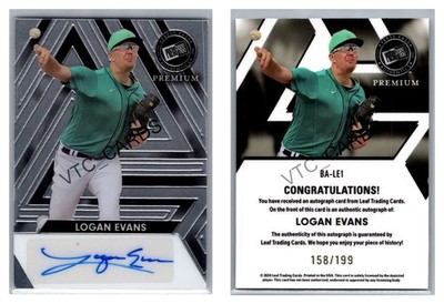Logan Evans Silver Prismatic Autograph #158/199 2024 Leaf Press Pass Premium