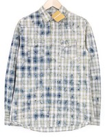 Desigual Leo Herren Hemd S Slim DruckknöPfe Kariert Pure Cotton GrüN Blau Muster