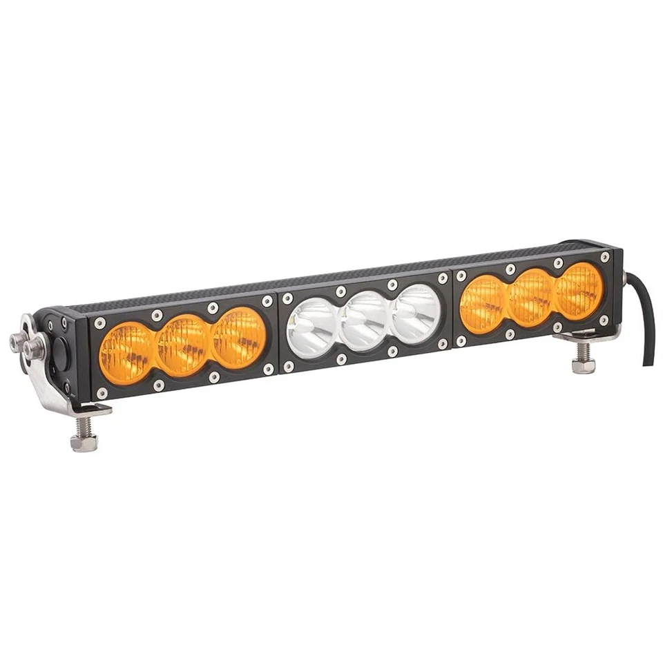 16.6" 90W LED Light Bar Single Row Amber/White Spot & Flood Combo Beam Trucks Foto 4 de 4