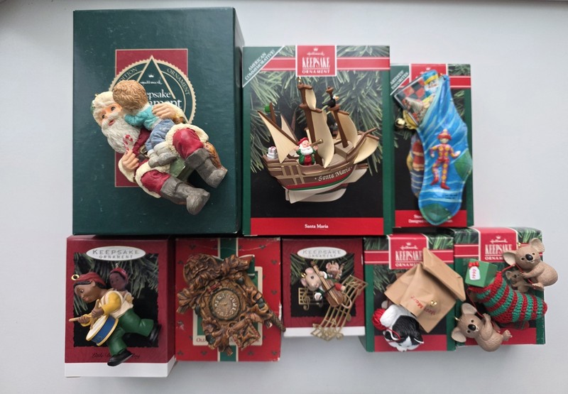 HALLMARK ~ LOT OF 8 ORNAMENTS ~NEW IN BOX & NEVER DISPLAYED ~ NICE SELECTION!