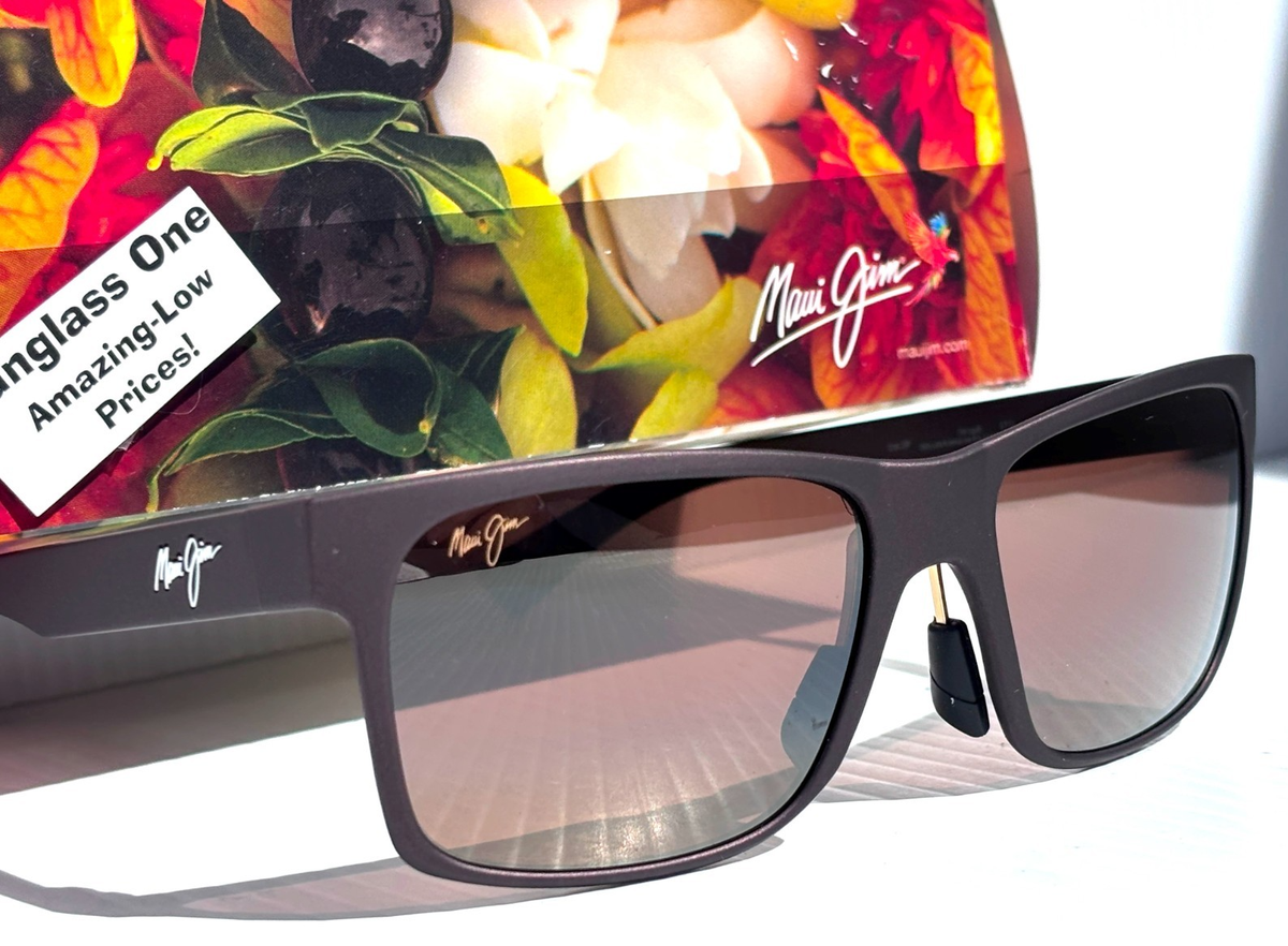 Maui Jim HOOPILI Metallic Matte Brown POLARIZED Bronze GLASS