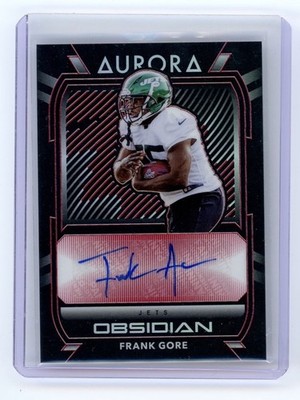 2020 Panini Obsidian Aurora Frank Gore Autograph Auto Red SSP /10 Jets