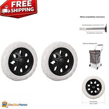 6.5-Inch Smooth-Running Shopping Cart Wheels - Easy Install Set of 2