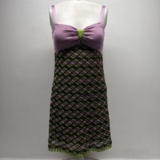 Missoni Dress Mini Knit Sleeveless Crochet Zig Zag Geometric Purple IT 40 US 4