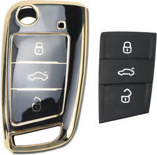 3 Tasten Autoschlüssel Hülle Mit Schlüssel Tastenfeld Gummi Für VW Golf 7 VW Pol