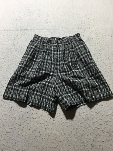 Fundamental Things Linen Shorts Petite 8 8P Black White Check Elastic Pockets - Picture 1 of 10