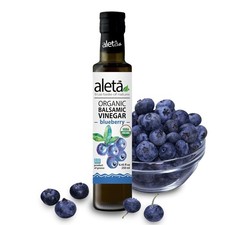 Aleta Organic, Blueberry Infused Balsamic Vinegar, No Additives, 8.45 oz Bottle