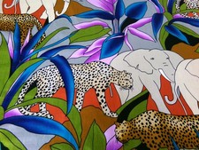 The Alexander Henry Collection - Jungle Animal Fabric Remnant. Washed  S25-2035