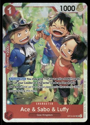 Ace & Sabo & Luffy Foil SR Carrying On His Will OP13-007 NM