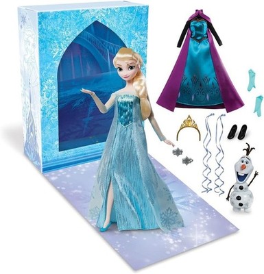 Disney Frozen Elsa Story Doll 11.5'' Includes Coloring Book and Additional Dress