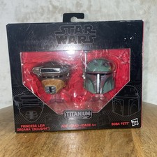 Hasbro Star Wars Black Series Titanium Series Princess Leia & Boba Fett Helmets