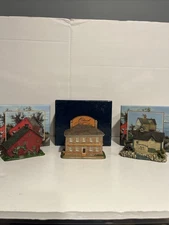 Lot Of 3 - LANG AND WISE Town Hall Collectibles -MINT- Wythe House, Salt Box +