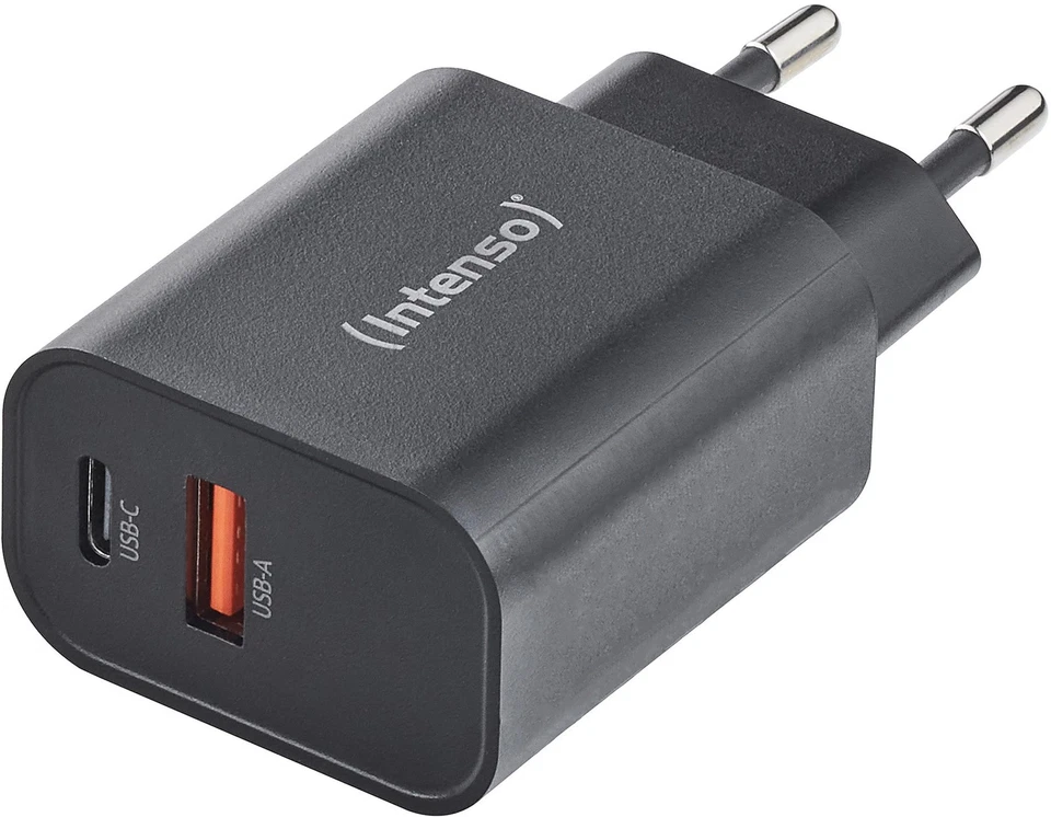 Intenso Ladegerät Power Adapter 30 Watt W30AC USB-A + USB-C für 2 Geräte schwarz - Bild 2 von 4