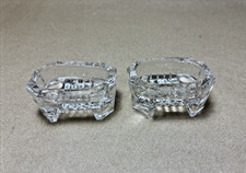 Pair VTG Antique EAPG Open Salt Cellar Dip Di...