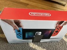 Nintendo Switch Handheld Console Neon Red/Neon Blue BOX Rare 128 GB Memory Card