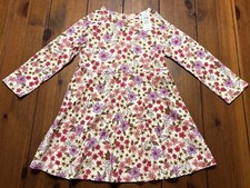 NWT baby GAP Dress Cream Pink Purple Floral Long Sleeve Spring Twirl Cotton 4T