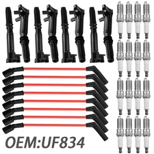 8 Ignition Coil + 16 Spark Plug + 8 Wires fit Ford F-250 F-350 E-450 UF834 UF865