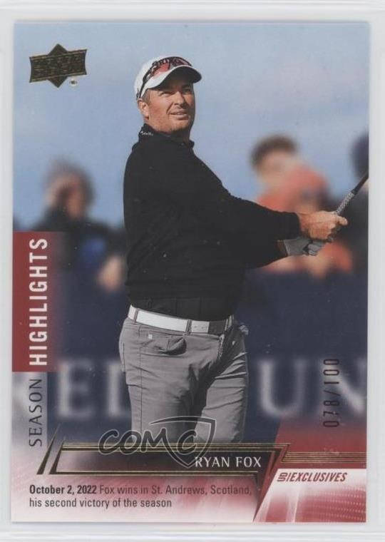 2024 Upper Deck Season Highlights UD Exclusives /100 Ryan Fox #82 Rookie RC 5x5