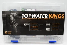Heddon/Arbogast/Rebel Topwater Kings 12-Piece Bass Fishing Lure Set with Case