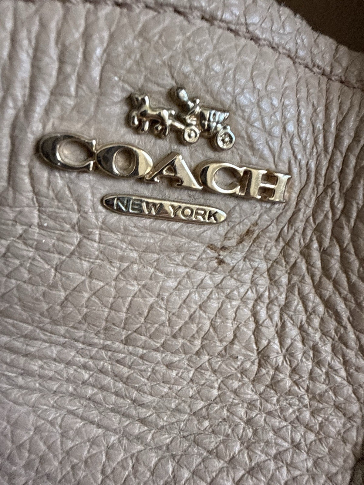 ✿ Coach Pebbled Leather Loafers Nude Pink Size 7.5 Women’s Driving Moccasins