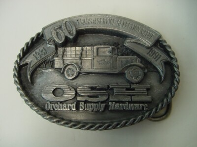 #ad BELT BUCKLE 1981 1991 ORCHARD SUPPLY HARDWARE $21.00