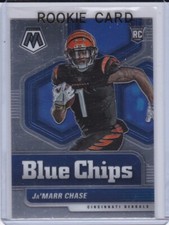 JA'MARR CHASE ROOKIE CARD 2021 Mosaic Football BLUE CHIPS RC Cincinnati Bengals!