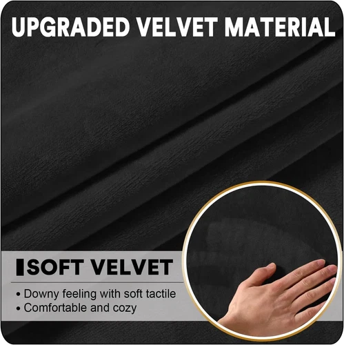 Stretch Velvet L-Shaped Sofa Seat Cover Living Room Furniture Protector - Picture 23 of 29