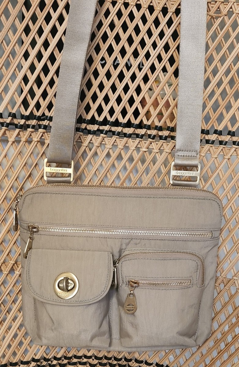Crossbody Purse Baggallini Lightweight Nylon Water Resistant Khaki