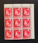MOROCCO AGENCIES 1936 King Edward VIII 10 Centimos OVPT  Corner BLOCK of 9 Nice — photo 1
