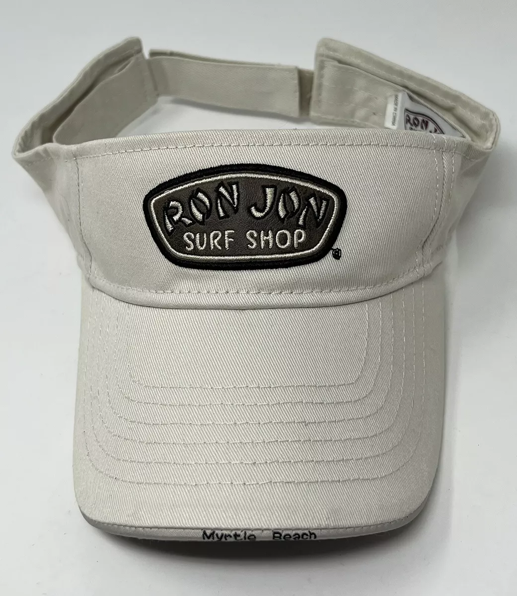 Ron Jon Surf Shop Myrtle Beach Visor Hat Leather Under Brim South Carolina Beige