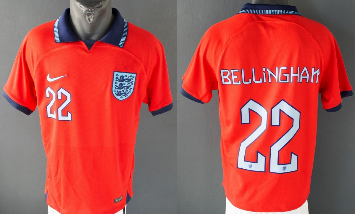 England Bellingham Jersey World Cup 2022 Away Football Soccer Mens