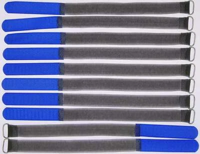 BIE-TEC 10x Kabelbinder Klettverschluss 30 cm x 20 mm blau FK Klettband Klettkabelbinder